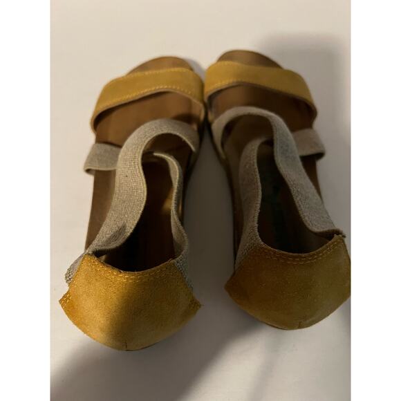 BioNatura Women's Leather Elastic Straps Crossed On Sandals Yellow/Beige Size 39 - Picture 7 of 10